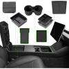 image7PCS Center Console Organizer Tray for 2024 2025 Tesla Model 3 Accessories Armrest Hidden Storage Box Cup Holder Charger Pad for Tesla Model 3 Highland2425 Model 3 7PCS