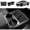 imageCenter Console Cup Holder Wireless Charger Mat for Tesla Cybertruck 2024 Silicone Drink Organizer and Charging Pad for Cybertruck Accessories 2pcs