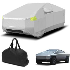 imageCar Cover Compatible with Tesla Cybertruck Water Resistant All Weather Car Covers with Zipper Door for Cybertruck Accessories