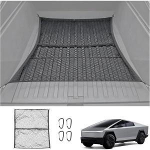imageCargo Elastic Mesh Net for Tesla Cybertruck 2024 Aluminum Alloy Carabiner Truck Bed Organizer Net for Cybertruck Accessories