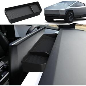 imageCenter Console Organizer Behind Screen Compatible with Tesla Cybertruck Silicone Storage Box Dashboard for Cybertruck Accessories