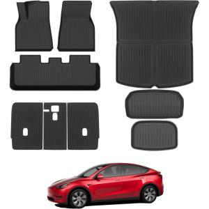 imageFloor Mats for 2025 2024 Tesla Model 3 Highland All Weather TPE Cargo Liner Floor Mats Frunk Trunk Mats fit Tesla Model 3 Accessories 2024 2025 6 PCS2124 Model Y