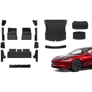 imageFull Set Floor Mats and Door Sill Protector for 2024 Tesla Model 3 Highland Accessories