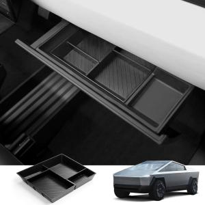 imageGlove Box Dividers Organizer Tray for Tesla Cybertruck 2024 CoPilot Gloves Storage Box Console Tray for Cybertruck Accessories Builtin Silicone Pad