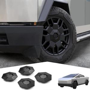 imageWheel Hub Center Caps Compatible with Tesla Cybertruck Hub Center ABS Covers for Cybertruck Accessories 4pces Only Compatible with All Terrain Tires