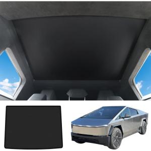 imageRoof Sun Shade for Tesla Cybertruck 2024 Nano IceCrystal Coatings Heat Insulation Foldable Glass Roof Sunshade for Cybertruck AccessoriesRoof Sun Shade
