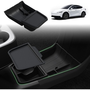 image:imageFloor Console Organizer for Tesla Model Y Standard 2025 2026 Multifunctional Aisle Storage Box for Accessories Silicone